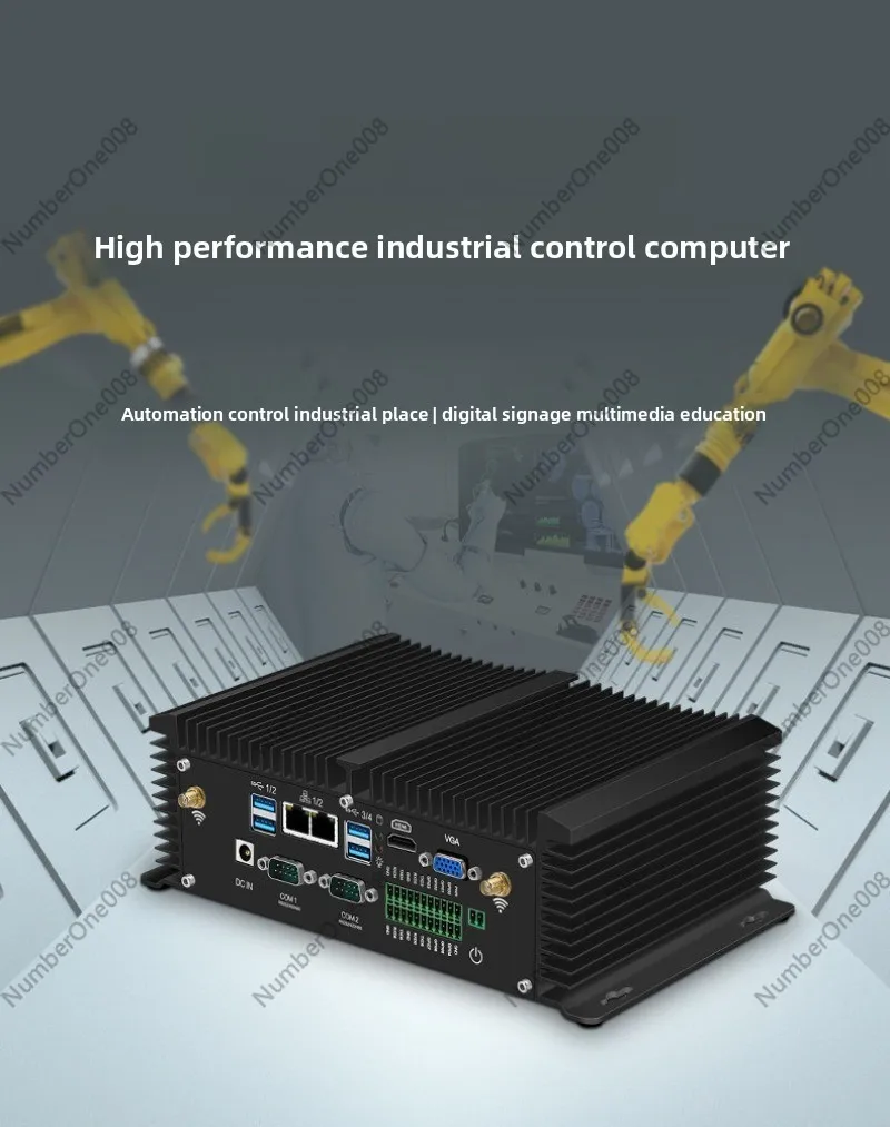 Фото Безвентиляторный встраиваемый промышленный ПК Core i7-8550U, 2 LAN, 4 COM, GPIO, мини-компьютер для автоматизации №4