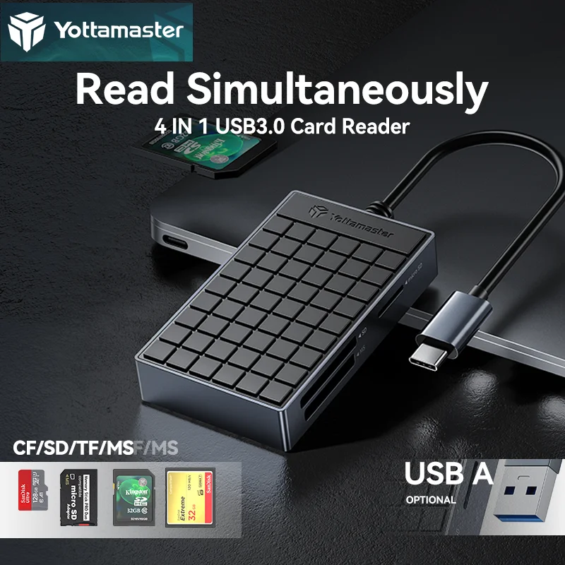 

4 в 1, кардридер Yottamaster CR01, USB 3,0