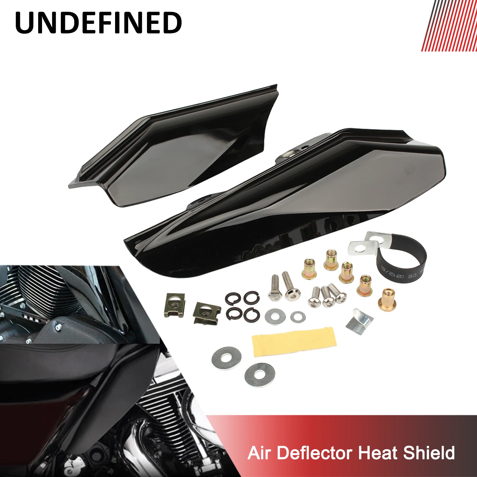 

Motorcycle Mid Frame Air Deflector Heat Shield For Harley Touring Street Electra Glide Road King FLH FLTR FLHT 2001-2008 Black