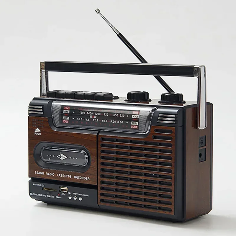 warzacz taśmowy staromodny zabytkowy rejestrator dla osób starszych Retro taśma maszyna radio wielofunkcyjne