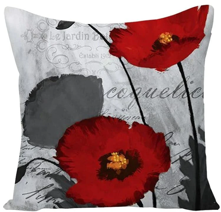 

Декоративные чехлы для подушек 40x40 см, красный-серый, полиэстер