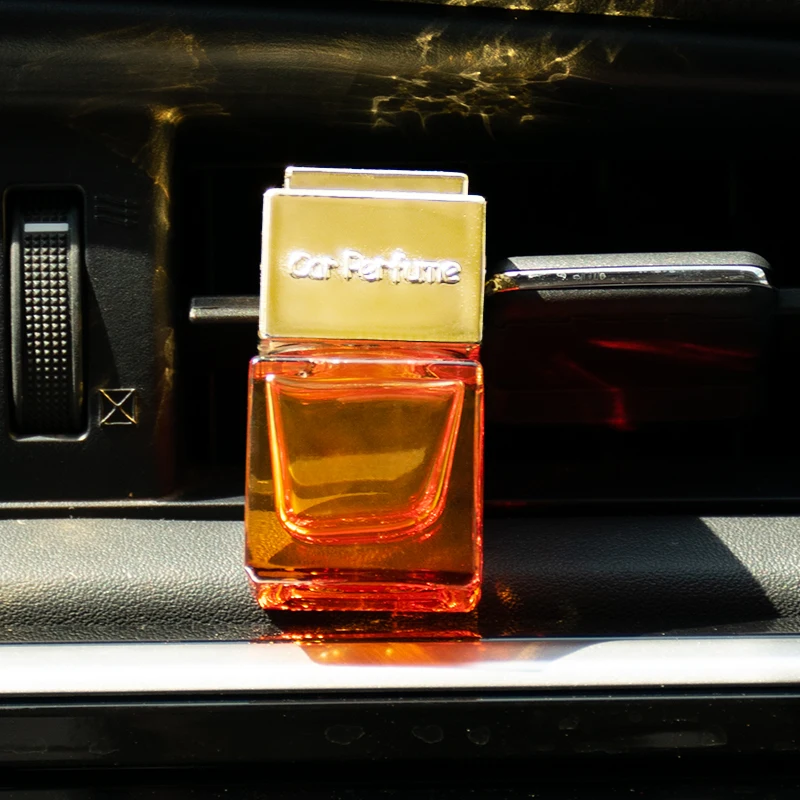 

Air Freshener Square Perfume Air Conditioner Outlet Square Glass Bottle with Clip Durable Clear Glass Universal Auto Accessories