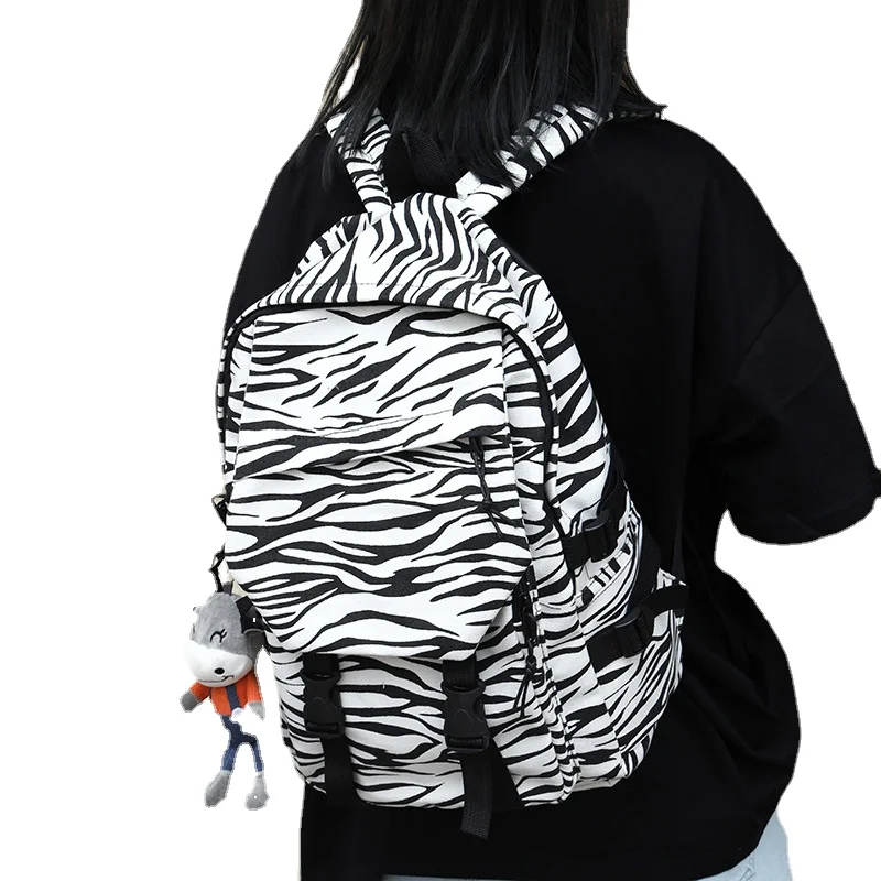 

Student Schoolbag Pattern Leopard Large Capacity Canvas Backpack Unisex Backpack backpacks for school teenagers girls