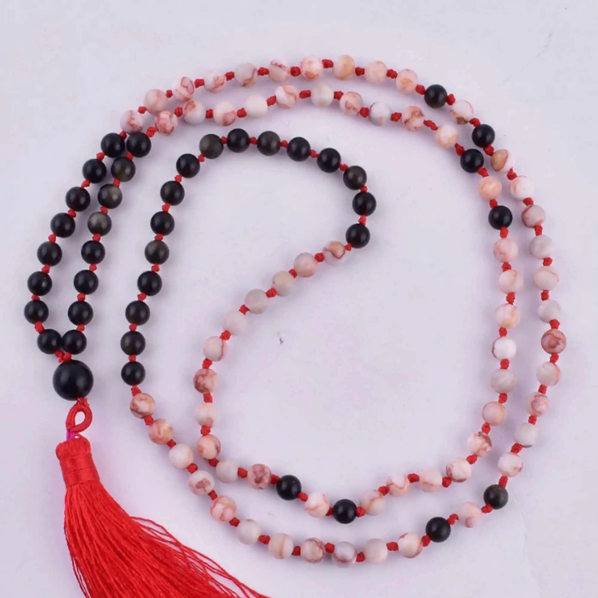 

8 мм натуральный узел обсидиан Пикассо яшма ожерелье из бусин Интеллектуальный сувенир для тренировок рельефная шикарная цепочка в национальном стиле Пасха