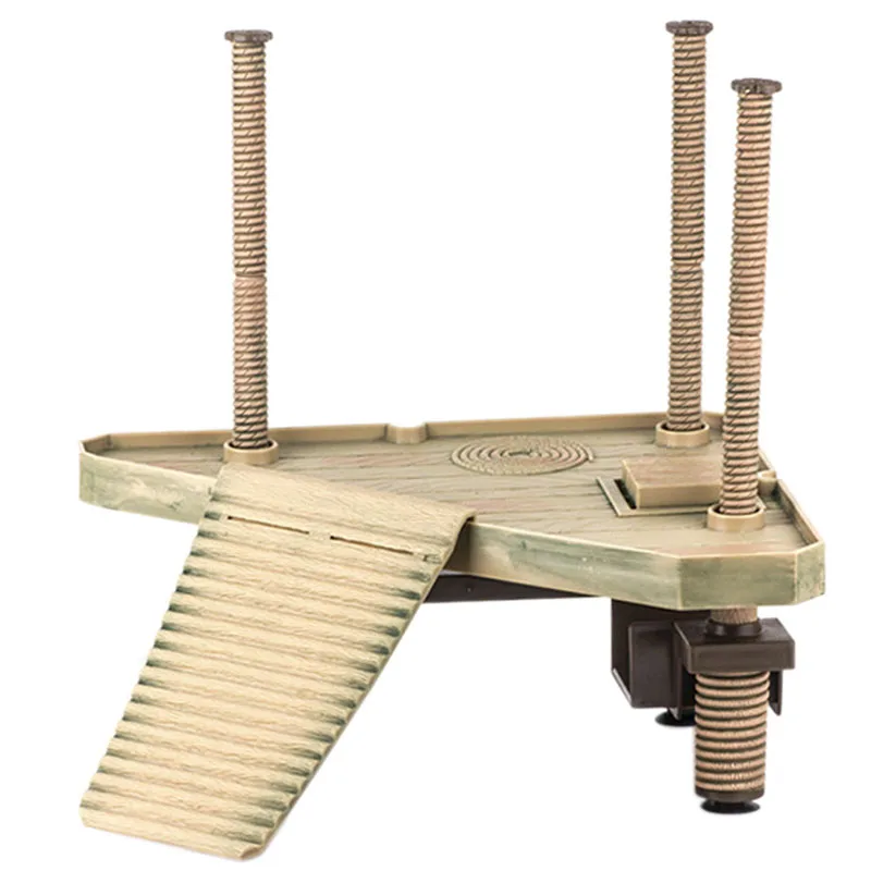 

D0AD Small Pets Resting Basking Drying Platform Tortoise Climbing Ladder Plastic Decoration Habitat Decor
