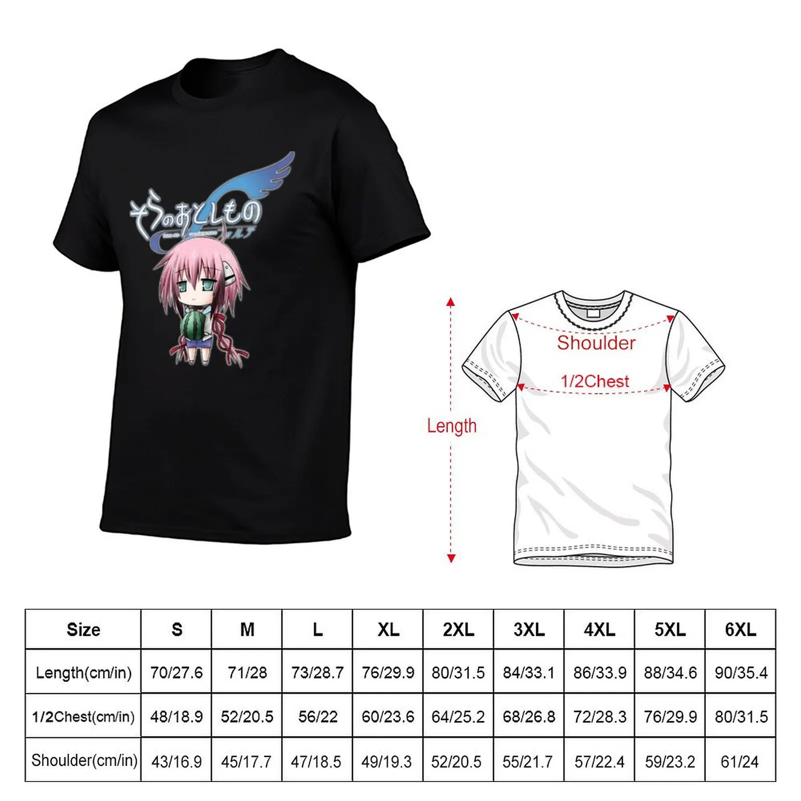 Фото Футболка Ikaros Chibi, аниме-футболки для мужчин, набор мужских футболок, белая, черная, хлопковая футболка, однотонная мужская футболка, комплект футболок №2