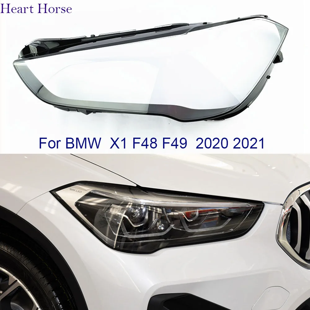 

For BMW X1 F48 F49 2020 2021 2022 Auto Light Case Car Front Headlight Lens Cover Lampshade Glass Lampcover Caps Headlamp Shell
