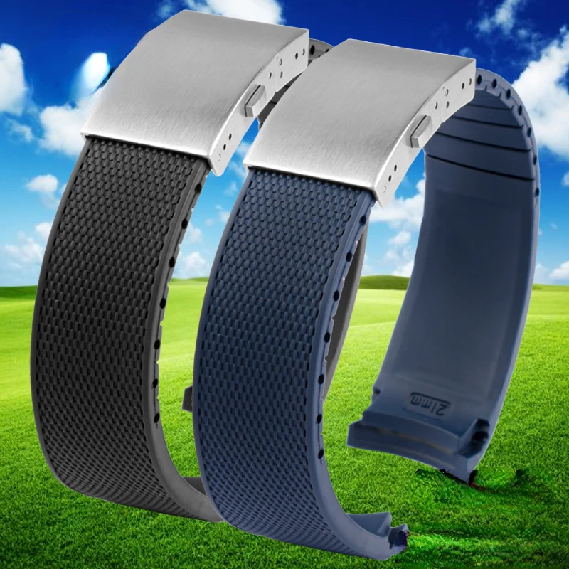

Silicone Watch Strap for Longines Conquest Watch Band Rubber L3.781 642 742 782 Men's Sports Watchband Accessories 21mm