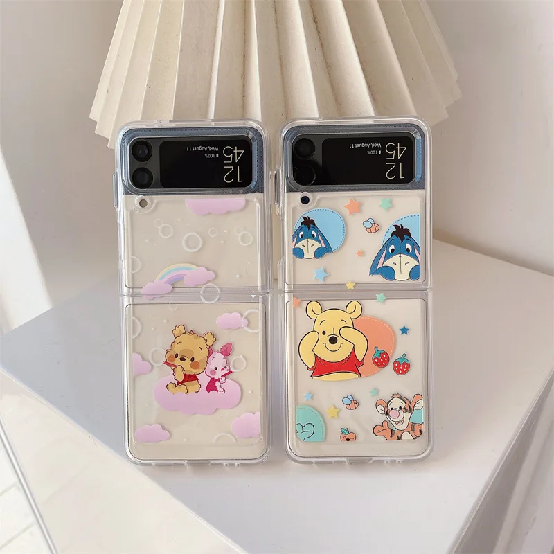 

Folding Fresh Cartoon Cute Animals Phone Case for Samsung Galaxy Z Flip 3 5G Hard PC Back Cover for ZFlip3 Case Protective Shell