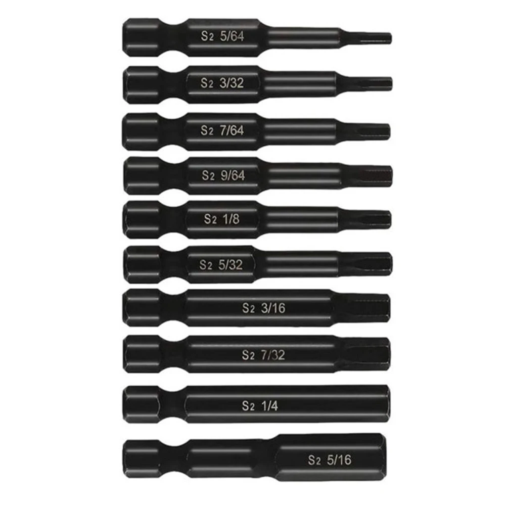 

10 Pcs SAE Hex Head Drill Bit Set 1/4Inch Shank Magnetic Hex Screwdrivers Bit For Electrical Drill Accessories