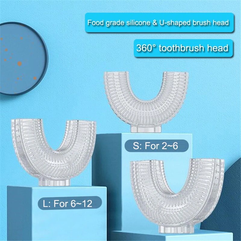 

Baby Electric Toothbrush Head Children Silicone Brush 360° Toothbrush Head Oral Care Replaceable Head U-Shape Toothbrush