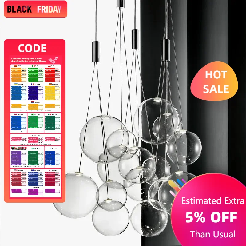 Королевский стеклянный шар подвесные светильники современная мода светодиодные