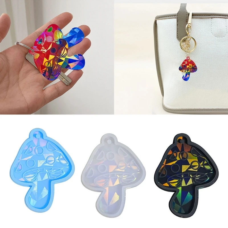 

Silicone Keychain Mold Mushroom Keychain Pendant Clay Mold Keychain Charms Resin Molds Epoxy Resin Casting Mould Y08E