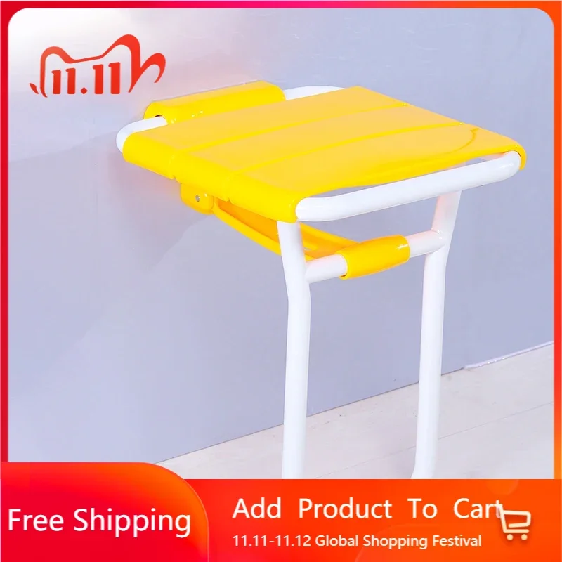 

Wall Mounted Folding Shower Seat Handicap Relaxing Elderly Shower Chair Disability Equipment Discapacidad High Stool EB60FS