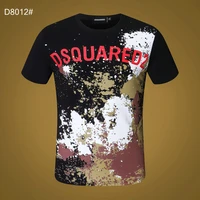 dsquared2 mens womens printed lettersround neck short sleeve street hip hop pure cotton tee t shirt 8012