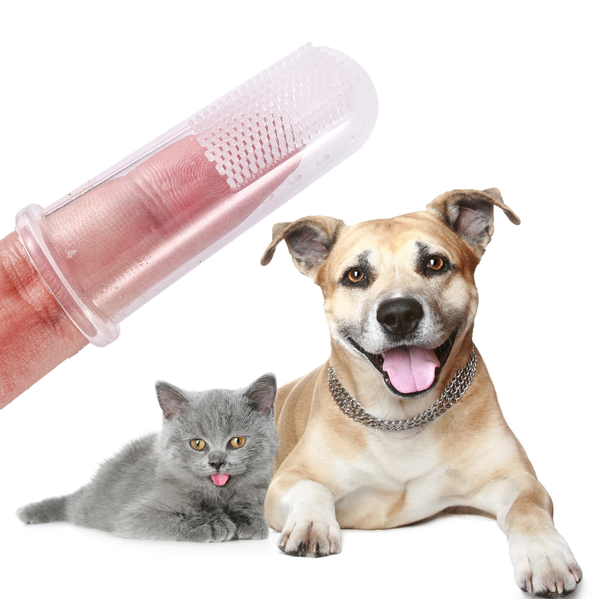 

Dog Toothbrush For Cat Tooth Cleaning Tool Soft Pet Finger Toothbrush Dog Brush Bad Breath Tartar Teeth Care Silicagel Supplies