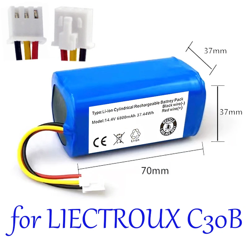 

Hohe kapazität 14,4 v 12800mAh Li-Ion akku für LIECTROUX C30B Roboter Staubsauger, 1 teil/paket