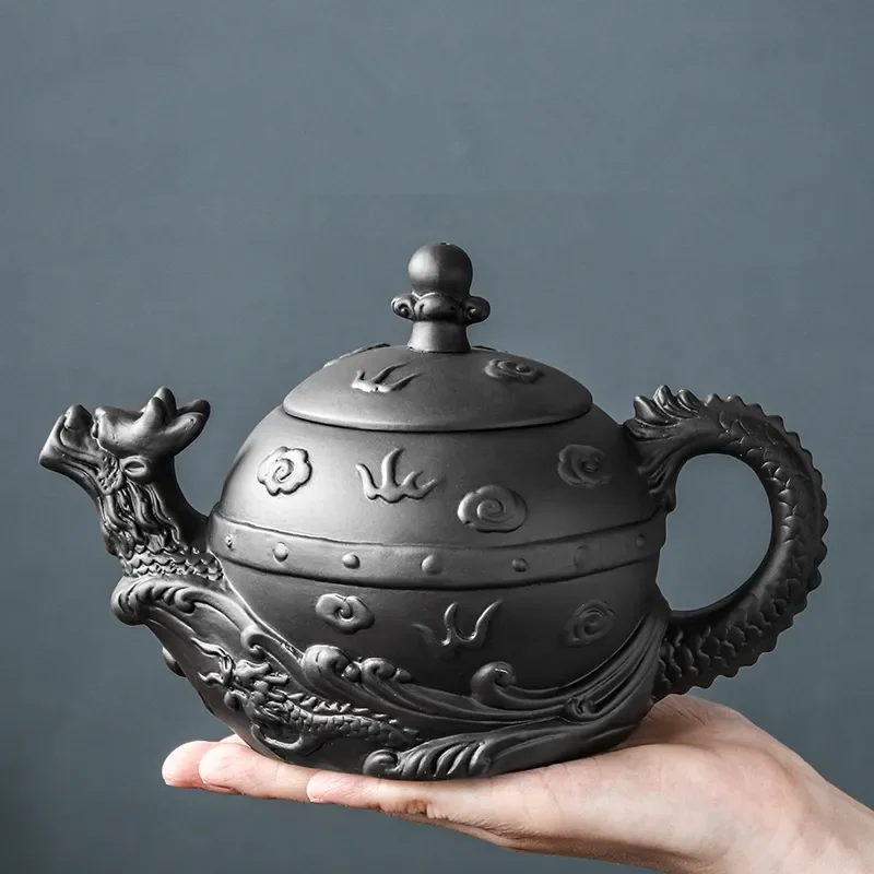 Большой емкости Исинский глиняный чайник Zhu Ni Fire Dragon Pot Бытовой ручной работы Один