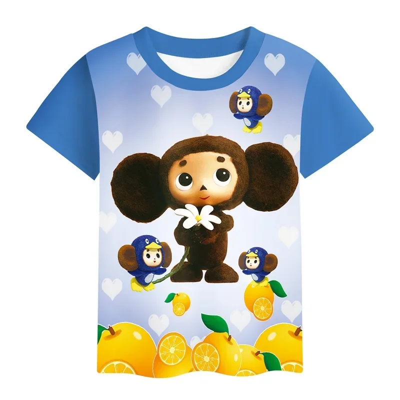 Летняя детская одежда Cheburashka шорты с обезьянами футболка комплект для мальчиков
