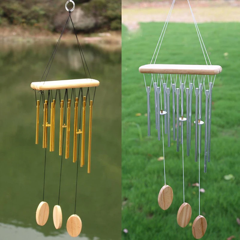 

Metal Wind Music Yard Bell Wind Chimes On the Door Van Shell Bells Wall Hanging Wooden Bamboo Wind Tubes Bells Copper Home Decor