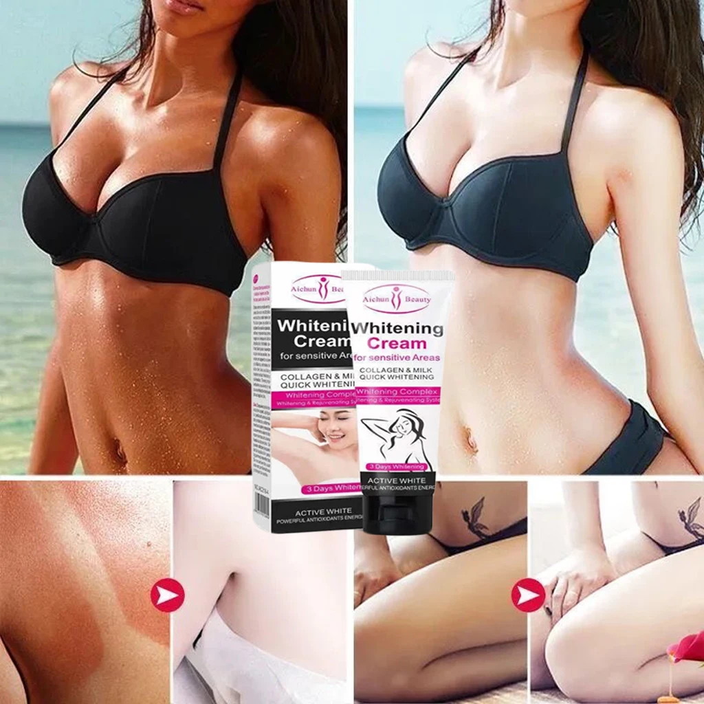 

3 Days Armpit Whitening Cream Skin Lightening Bleaching Cream For Underarm Dark Skin Legs Knees Whitening Intimate Body Lotion