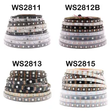 WS2811 WS2812B WS2813 WS2815 5050 RGB 스마트 LED 스트립, 개별 주소 지정 IC 30/60/144 픽셀/LED/m 테이프 라이트, IP30/65/67