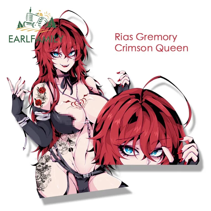 

EARLFAMILY Gothic Rias Gremory Car Sticker Anime High School D×D Sketch Waifu Decal JDM Cartoon Peeker Girl Fanart Stickers