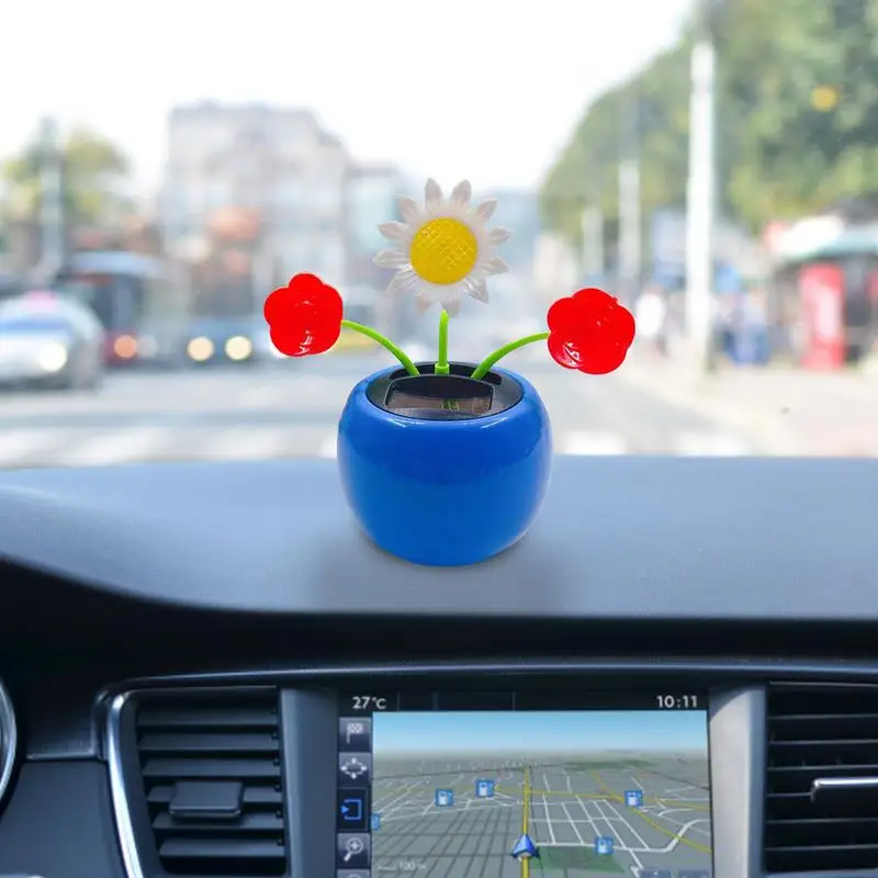 

Car Ornament Automobiles Decoration Dancing Sunflower Swinging Bee Toy Gifts Auto Interior Home Decor Solar Girls Accessories
