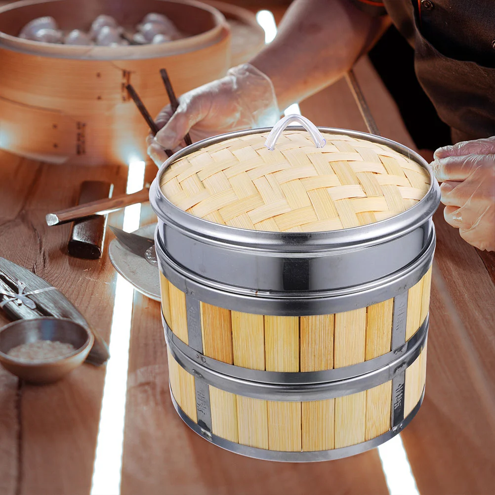 Набор бамбуковых пароварки премиум-класса из нержавеющей стали 20 корзин для +