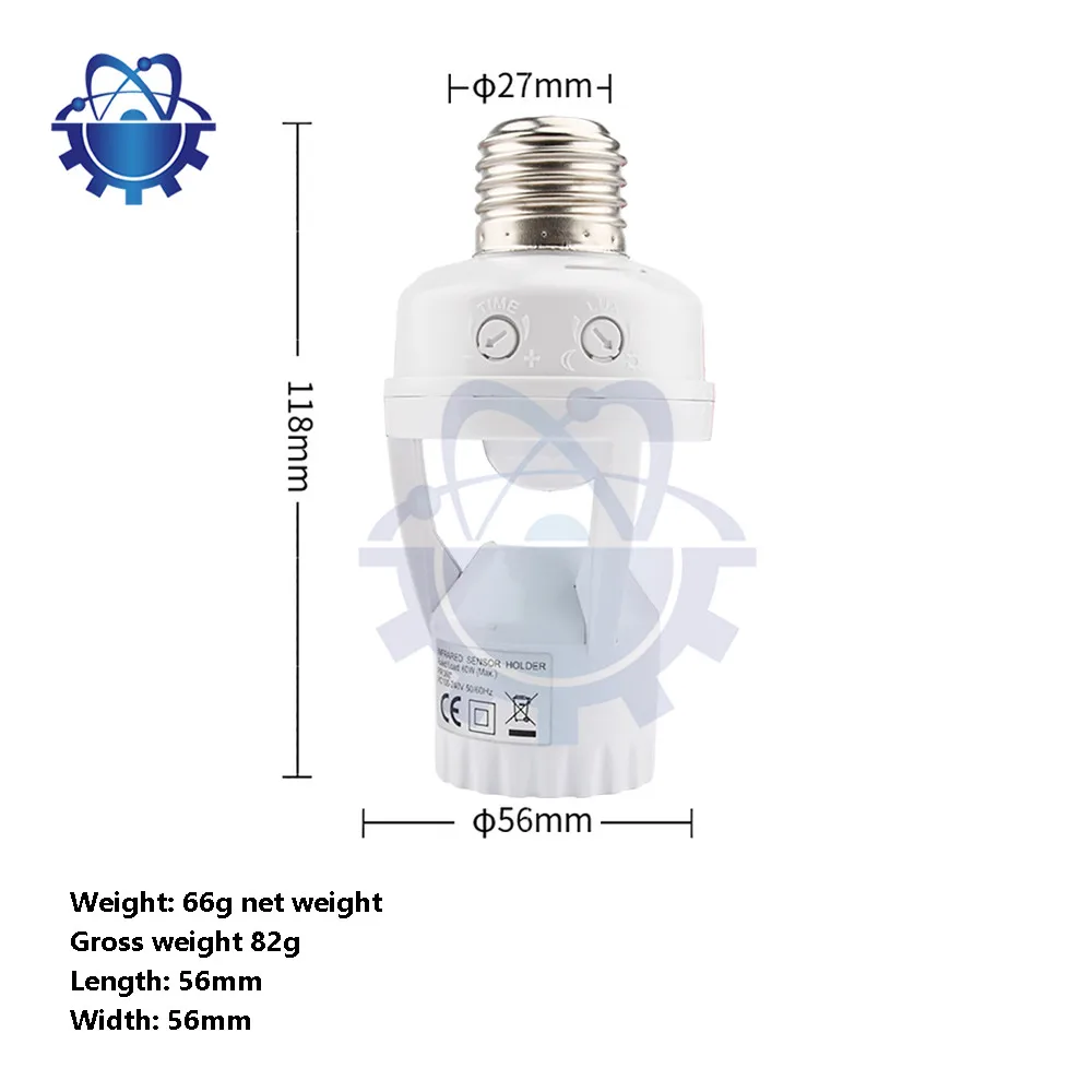 

AC100-240V Socket E27 Screw Inductor Lamp Head Infrared Body Sensor LED E27 Screw Sensor Iamp Head Infrared Sensor Switch