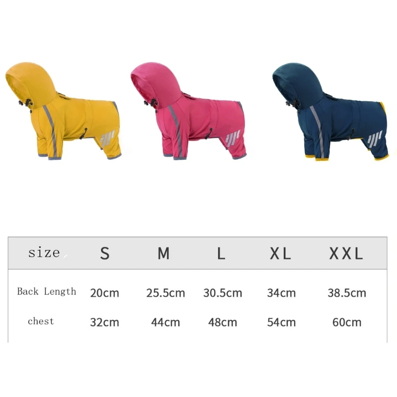 Y166 Плащи для собак с капюшоном домашних животных Дождевики на 4 ноги
