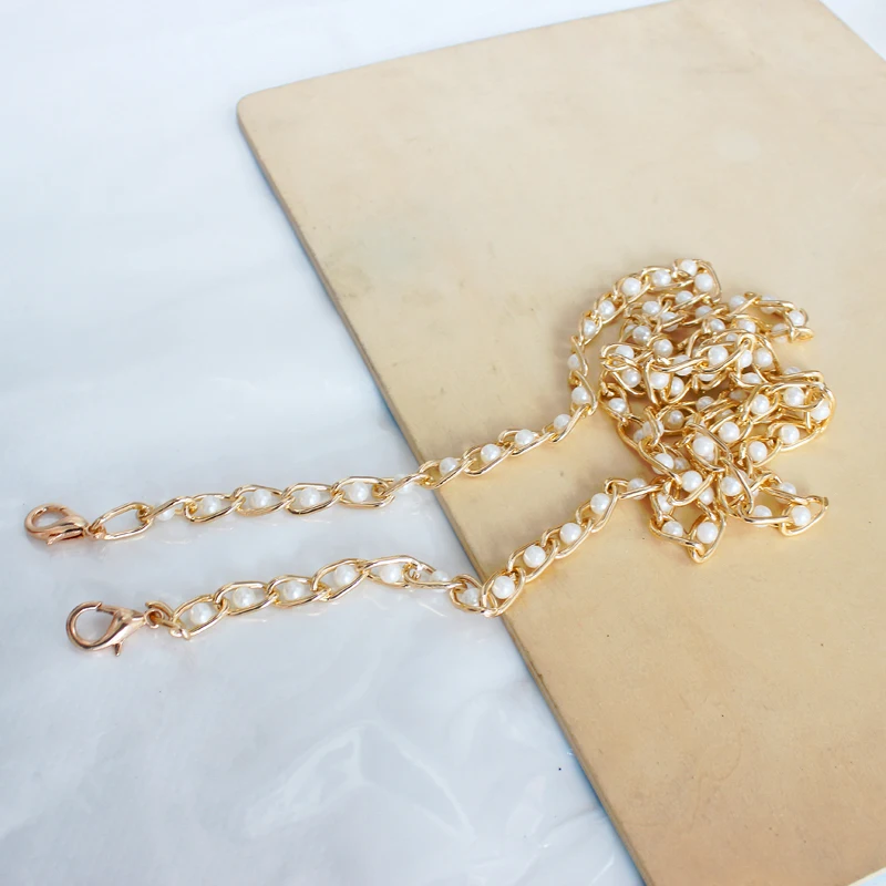 

40-120cm Female Handle Belt Bag Parts Imitated Pearl Bag Chain Women Replacement Long Crossbody Shoulder Bag Strap Handbag