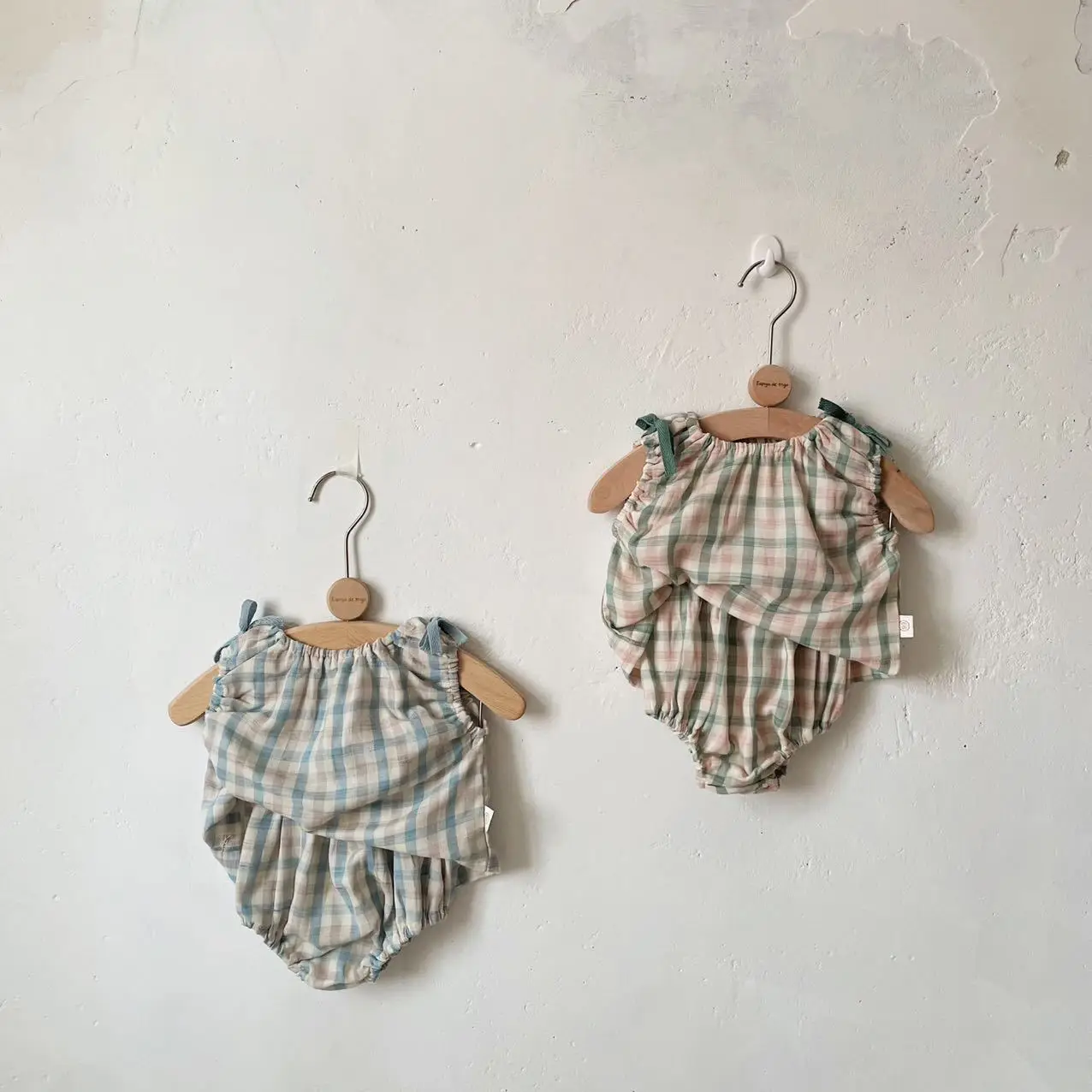 

Children Sets 2023 Summer Tops T-shirt Sleeveless Pullover Kids Shorts Plaid Cotton New Casual Comfortable Soft Kids Unisex