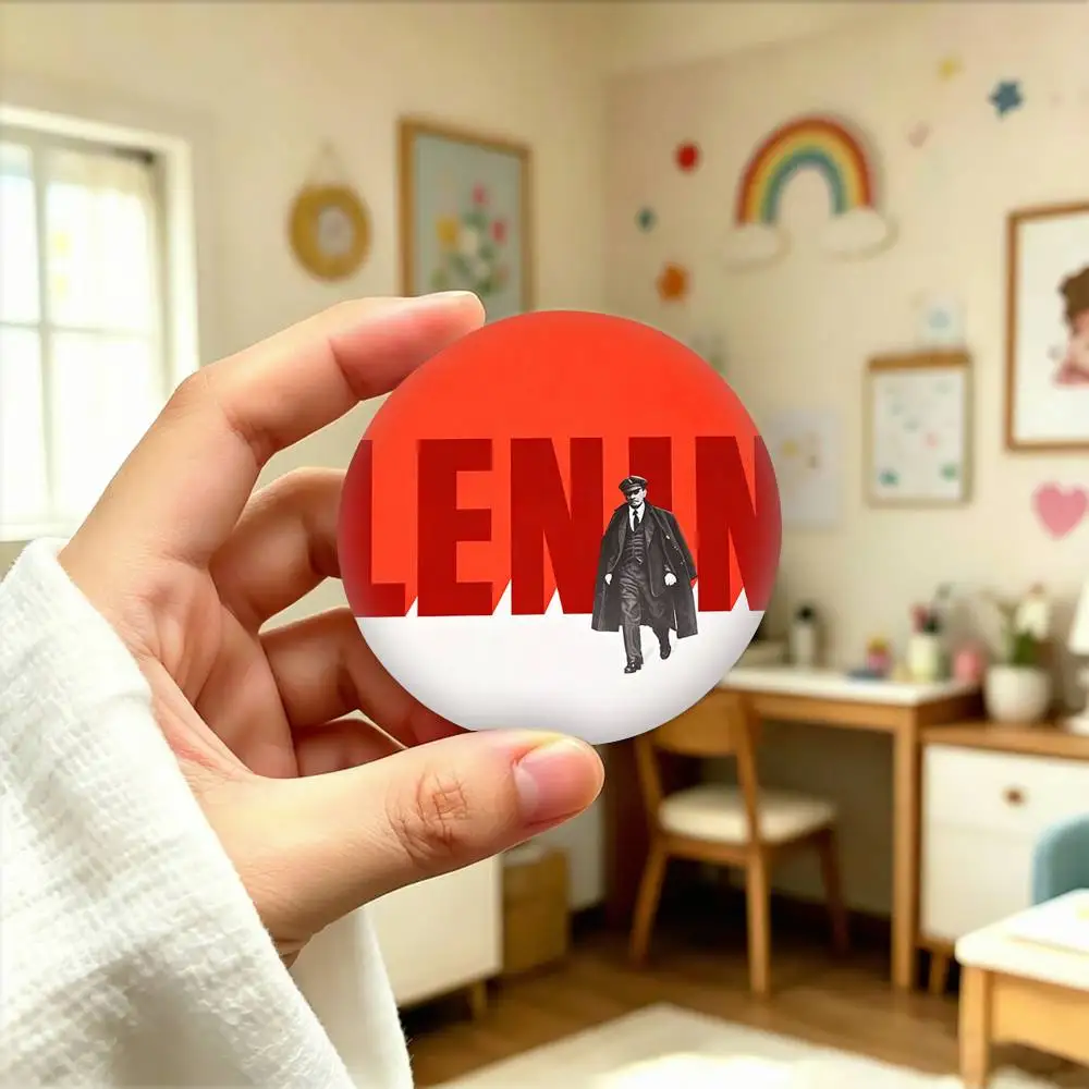 Фото Значки L-Lenin «Основатель советского коммунизма» 25, 32, 44, 58, 75 мм, персонализированные круглые броши-значки, аксессуар, подарок №4