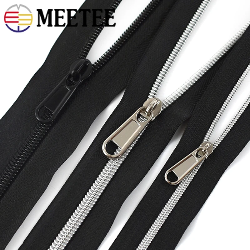 10Pcs 3# 5# 8# 10# Zipper Sliders for Nylon Zips Black Silver Zippers Slider Pull Luggage Zip Tape Puller Lock Head Accessories |