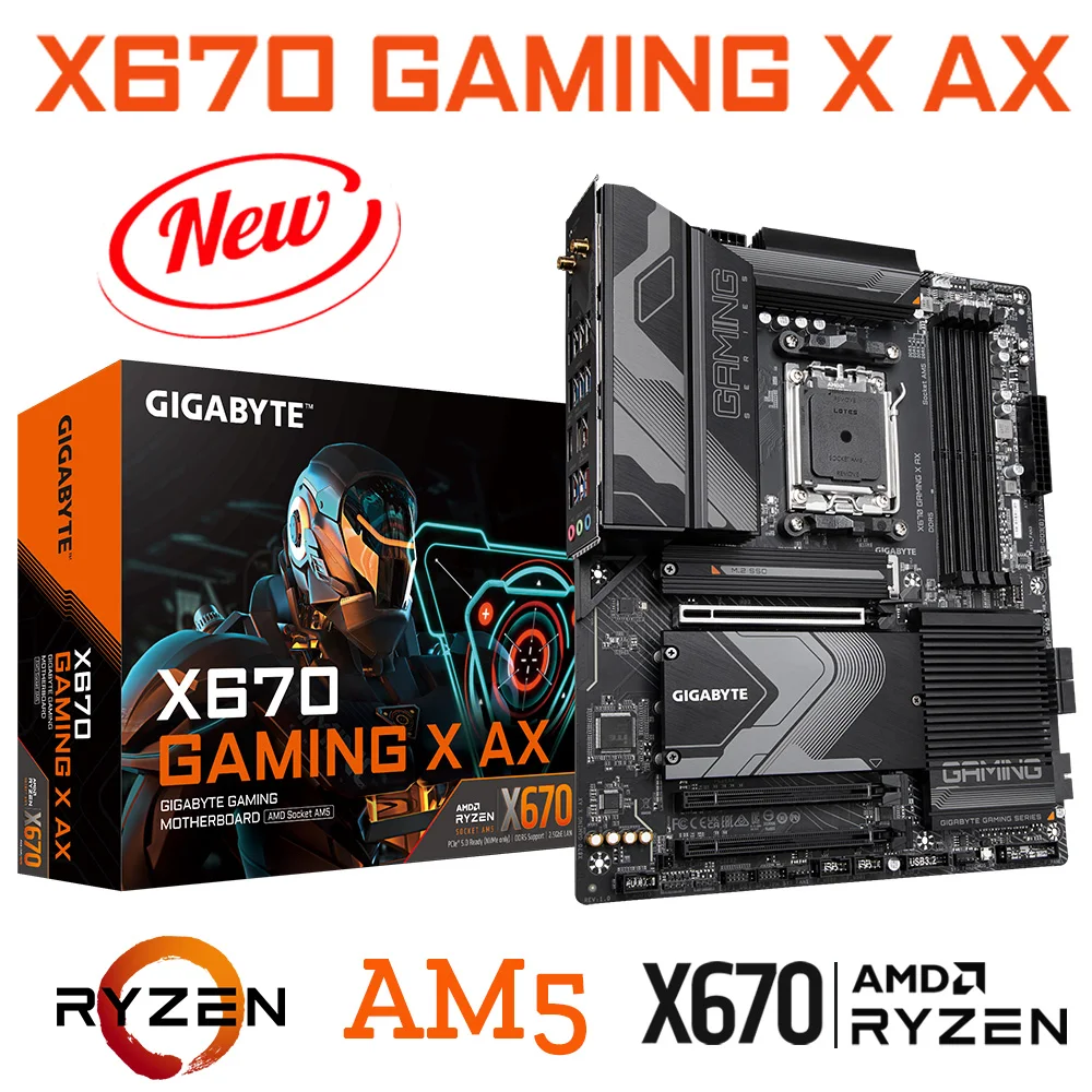 AMD AM5 материнская плата X670 Gigabyte Новый GA X670 GAMING X AX с антенной ATX 128 ГБ DDR5 6400(OC) Поддержка процессоров Ryzen 7 CPU 9