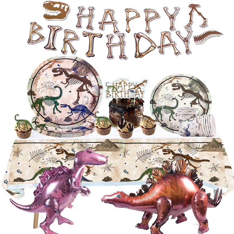 

Dinosaur Fossil Archeology Theme Birthday Party Paper Plate Cup Dinosaur Party Supplies Tableware Kids Boy dino Party Decoration