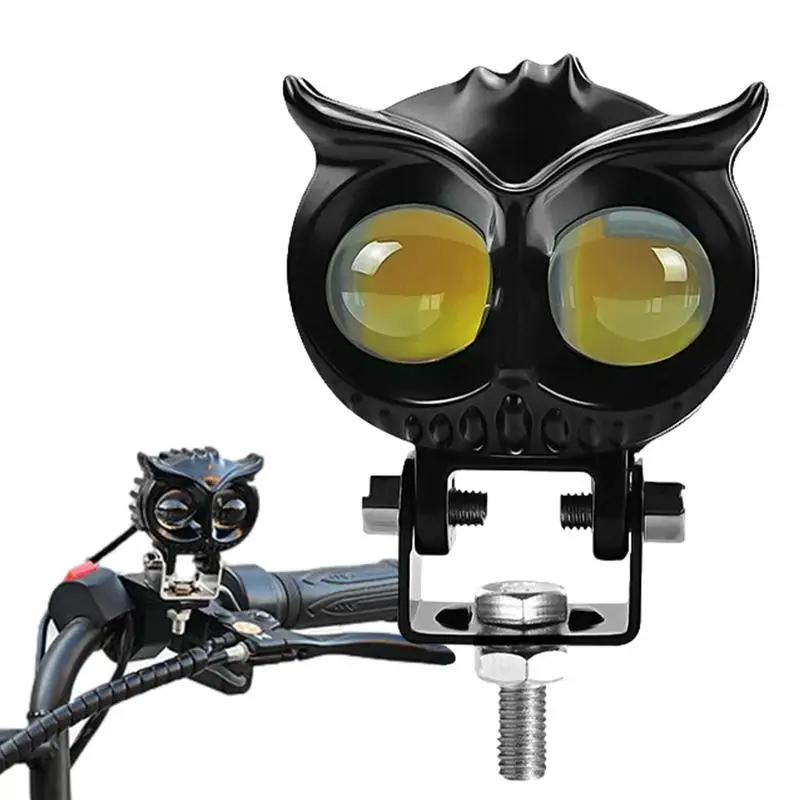 

Motorcycle LED Fog Lights 40W Owl Shape Motorcycle Headlight Universal Waterproof Driving Double Color Light With High Low Beam
