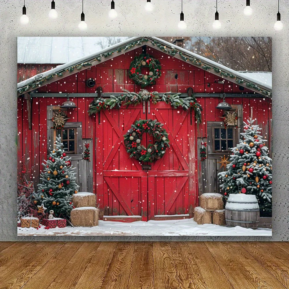 Рождественский фон для фотосъемки из полиэстера с изображением рождественской
