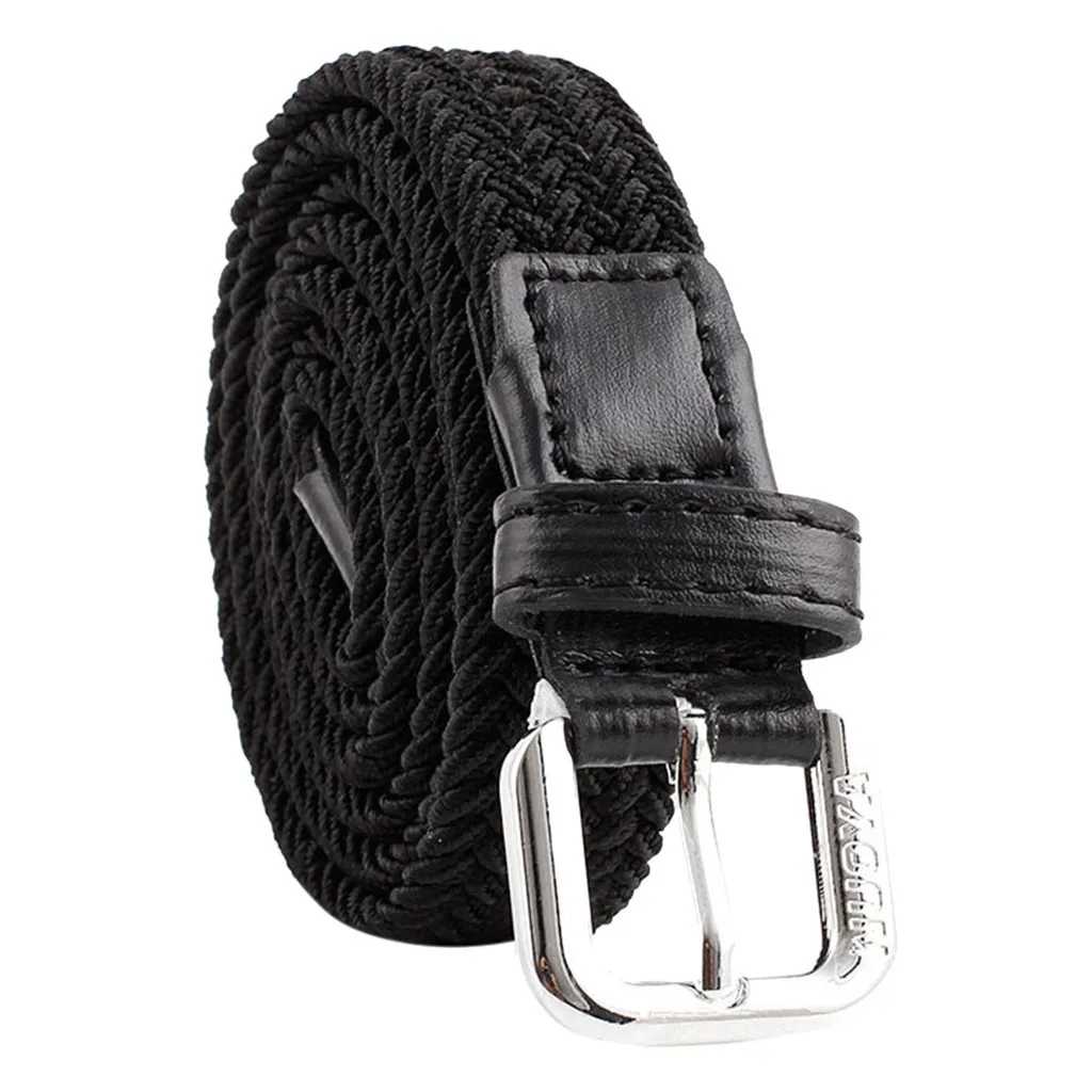 Stretch Canvas Leather Belts For Men Female Casual Knitted Woven Military Tactical Strap Male Elastic Belt For Pants Jeans 2cm