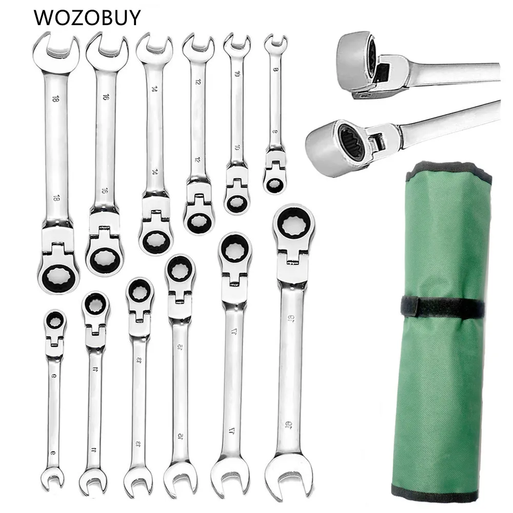 Автомобильный гаечный ключ WOZOBUY 6/7/8/9/10/12 шт. набор ключей гибкий универсальный