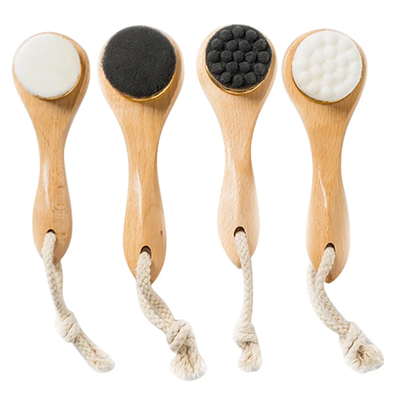 

Bamboo Wood Handle Facial Cleansing Brush Tools Soft Fber Hair Manual Face Brush Cleaning Face Brushes Skin Care