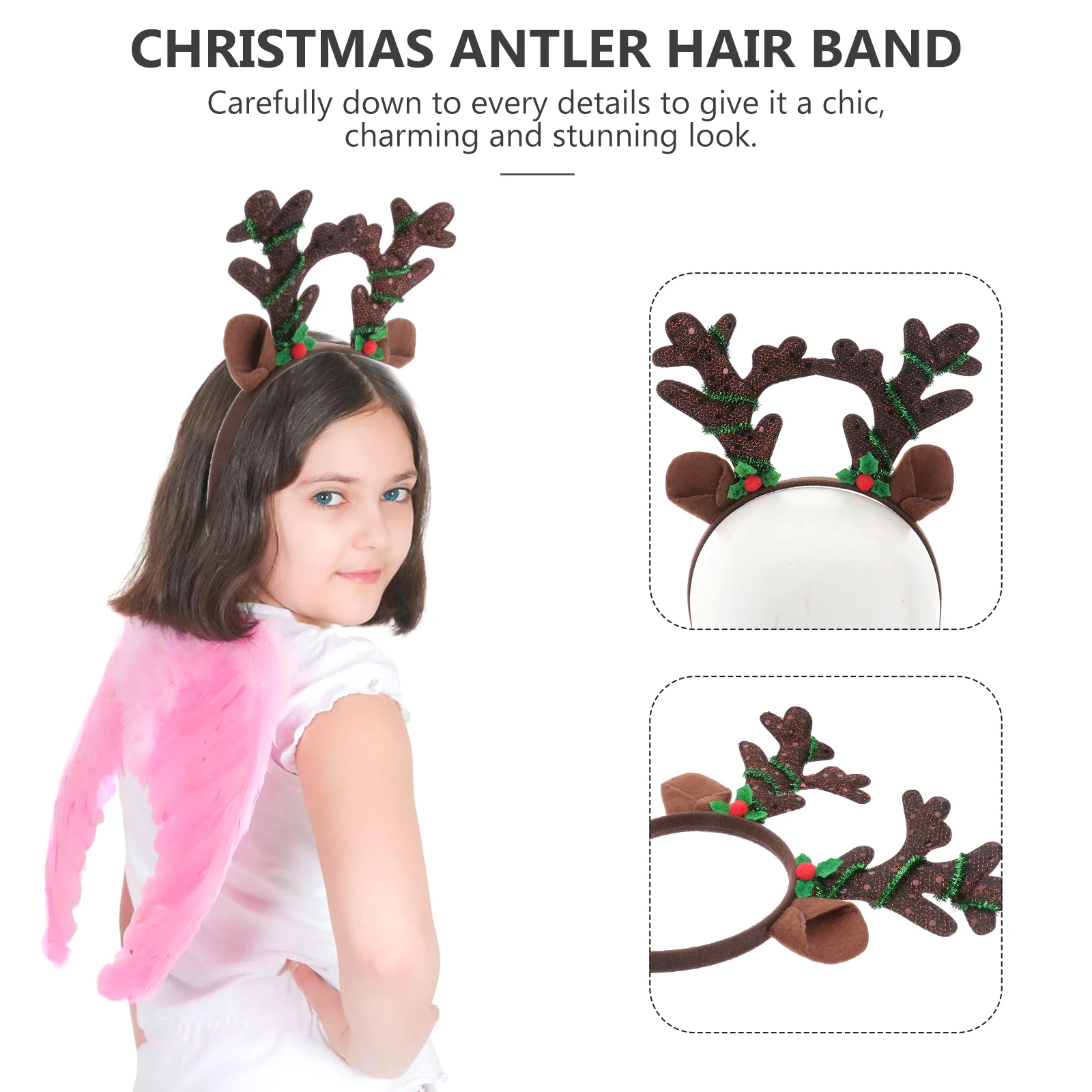 Рождественская повязка на голову с рогами блестящие аксессуары для волос