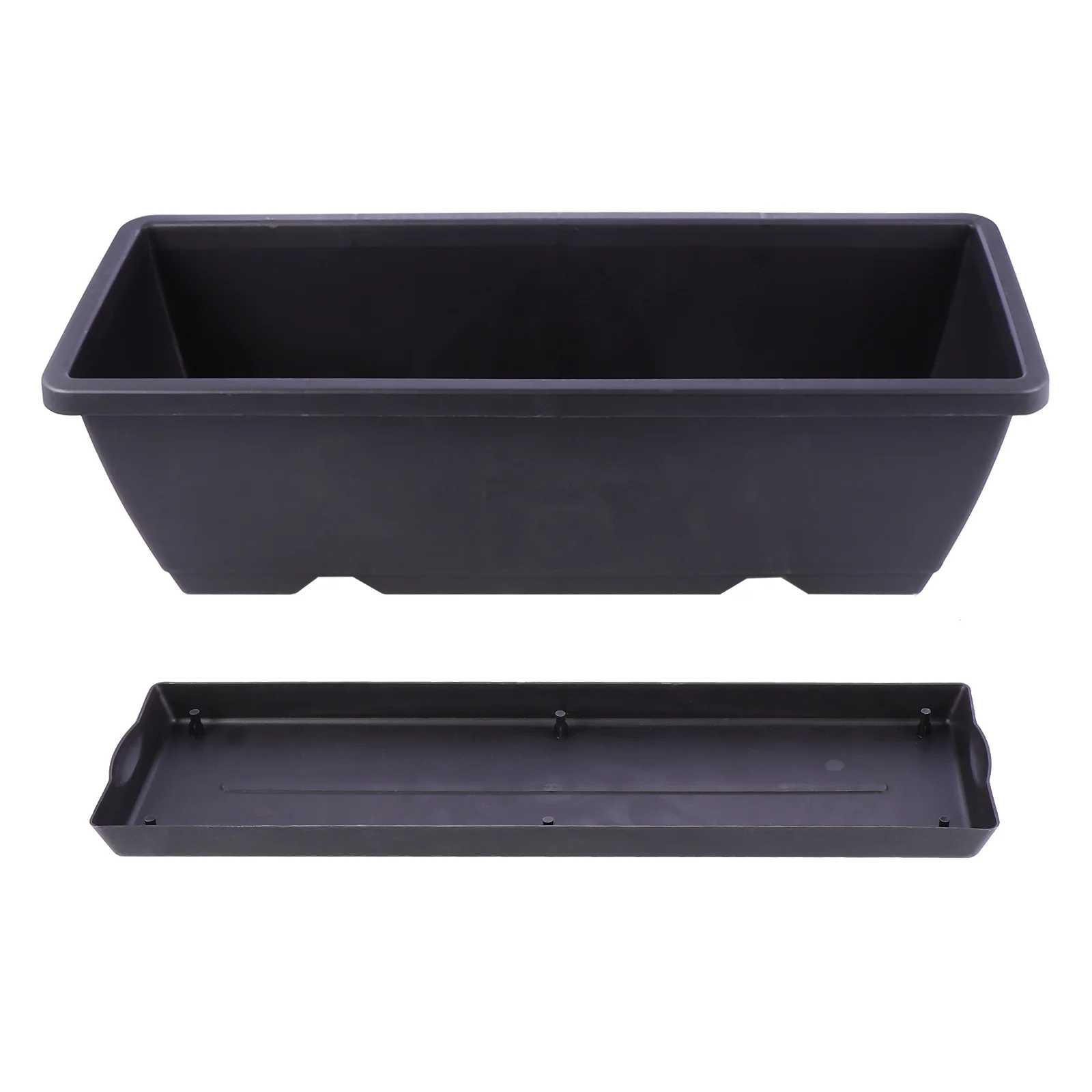 

Rectangular Garden Planter Home Plastic Plant Pot with Drainage Hole Saucer