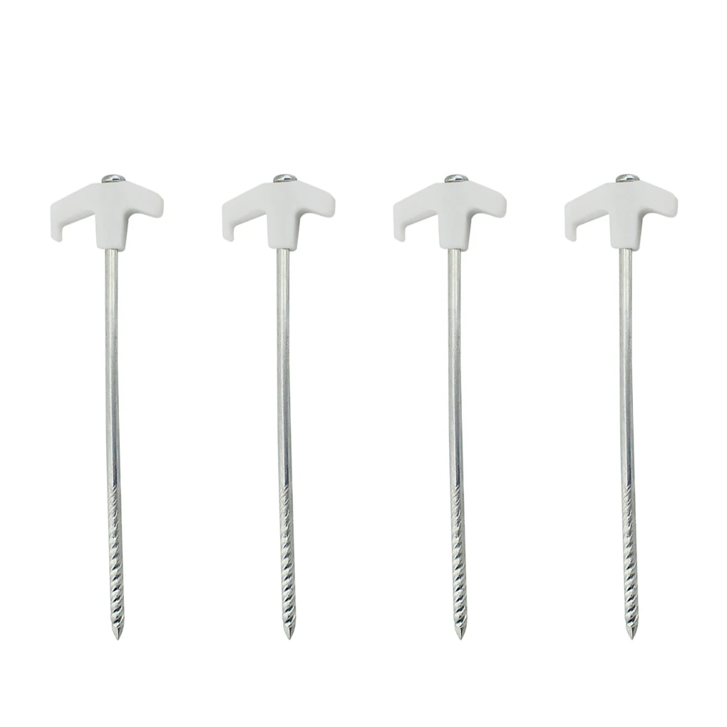 

Набор из 4 светящихся колышек для палатки, металлические наземные гвозди, товары для путешествий, пляжа, кемпинга, пикника, рыбалки, сада