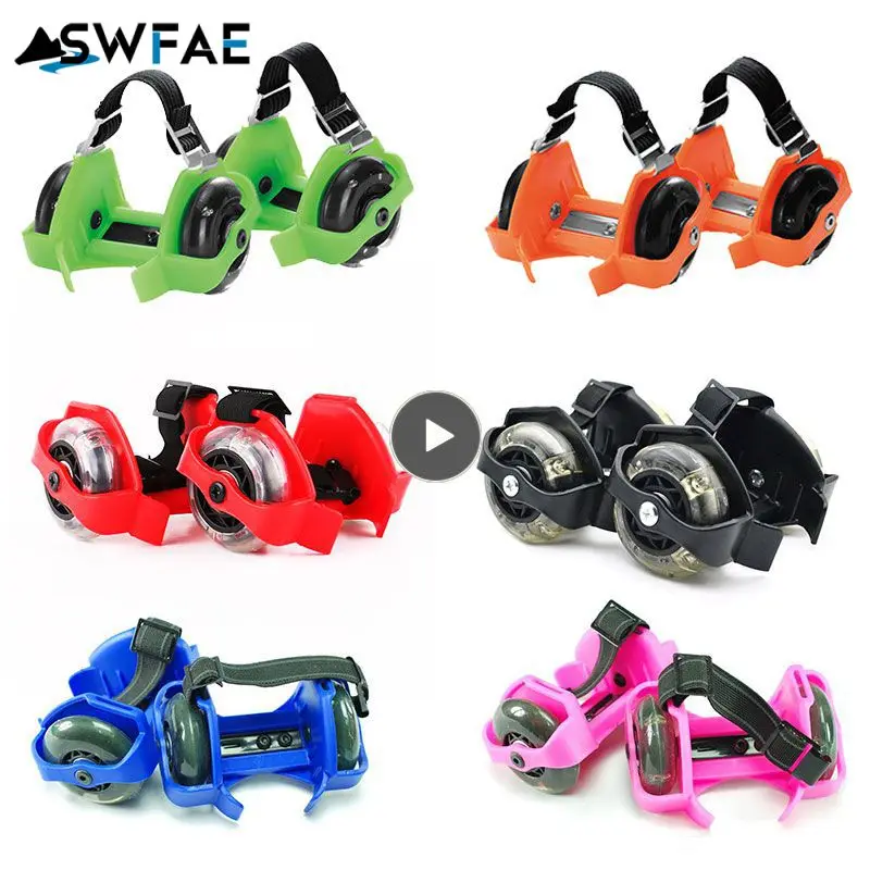 

Luminous Light Up Quad Roller Skate Wheels Flashing Roller Skating Shoes Small Whirlwind Pulley PU Wheel Children's Outdoor