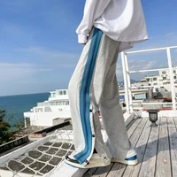 Striped Jogging Pants Men Side Buttons Hip Hop Korean Clothing Men's Casual Sweatpants Male Harajuku Sports Joggers Pants