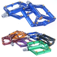 mountain bike pedal 4 bearing bicycle palin pedal non slip aluminum alloy nail lubrication lightweight pedal road bike pedals