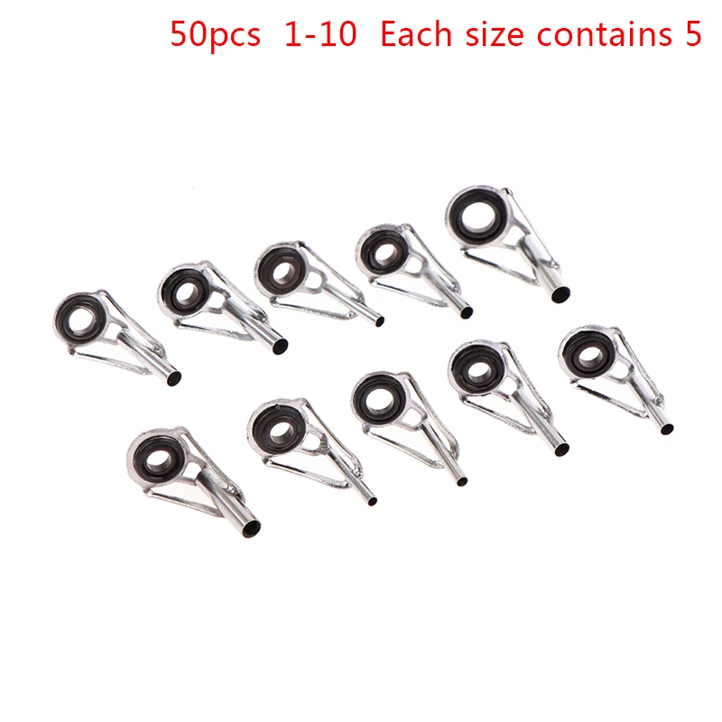 

80pcs/Box Size1-10# Fishing Rod Guide Tip Repair Kit Set DIY Eye Rings Fishing Rod Guide Fishing Tackle