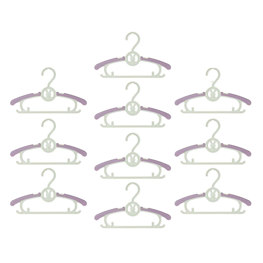 

10pcs Rabbit Baby Hangers Retractable Toddler Hangers Plastic Clothes Hangers